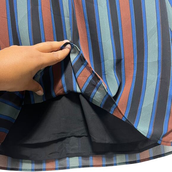 Madewell Women’s Striped Long Sleeve Blouse XS | Multicolor V-Neck Top - Picture 6 of 8